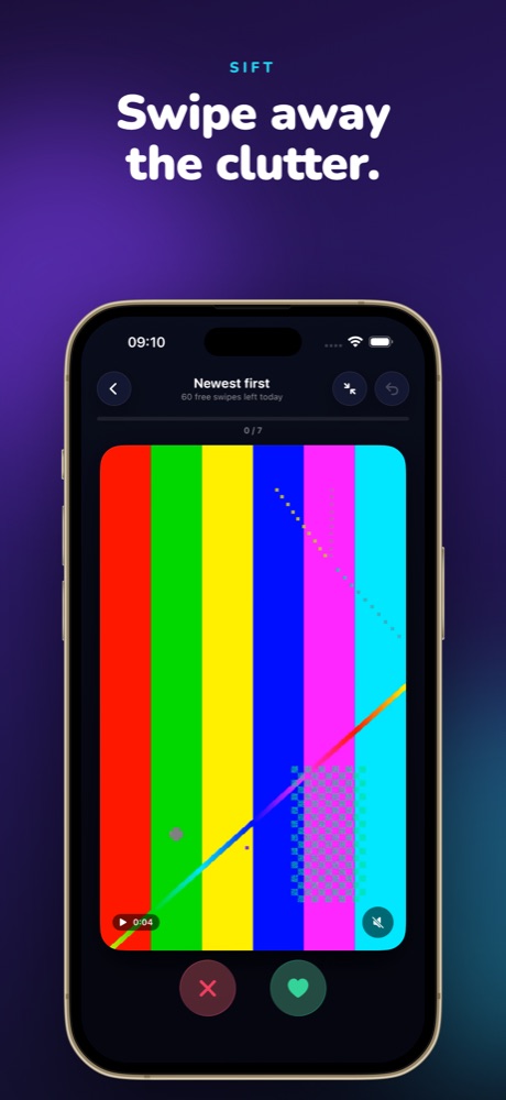 Sift swipe deck cleaning an iPhone photo library